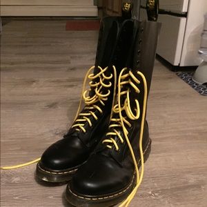 Tall Doc Martens w/ Yellow Laces